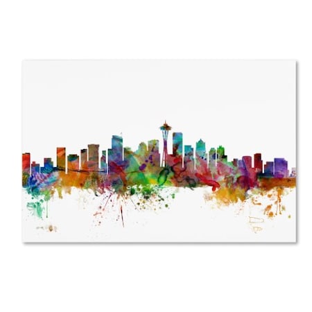 Michael Tompsett 'Seattle Washington Skyline' Canvas Art,12x19